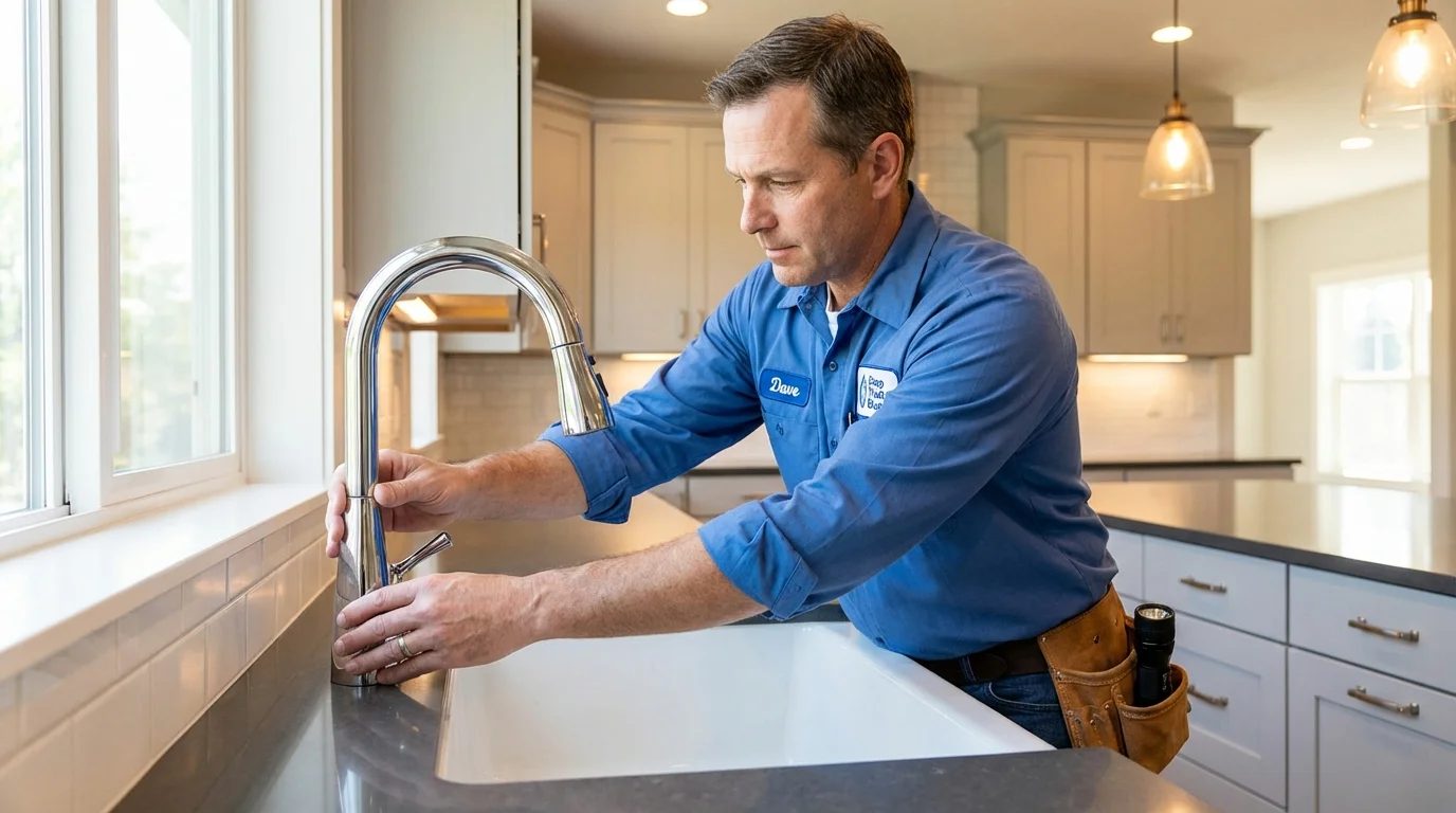 Kitchen faucet installation by Johns Plumbing LLC in Darby